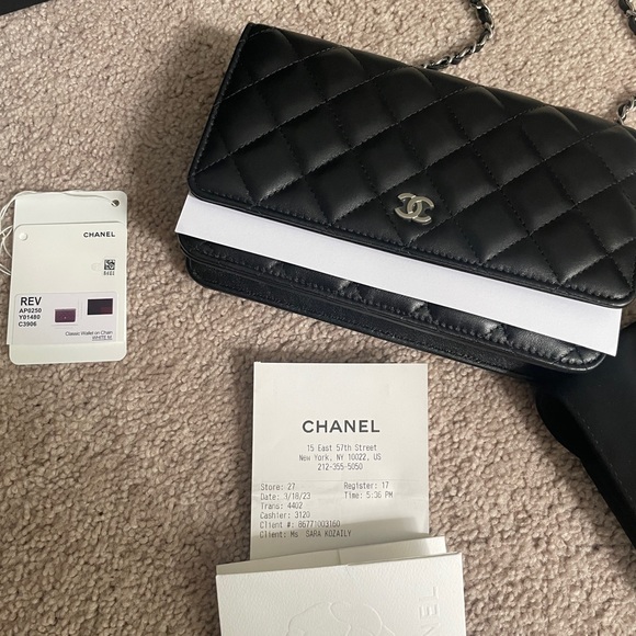 Authentic Chanel WOC Lambskin Silver Hardware - Picture 7 of 8